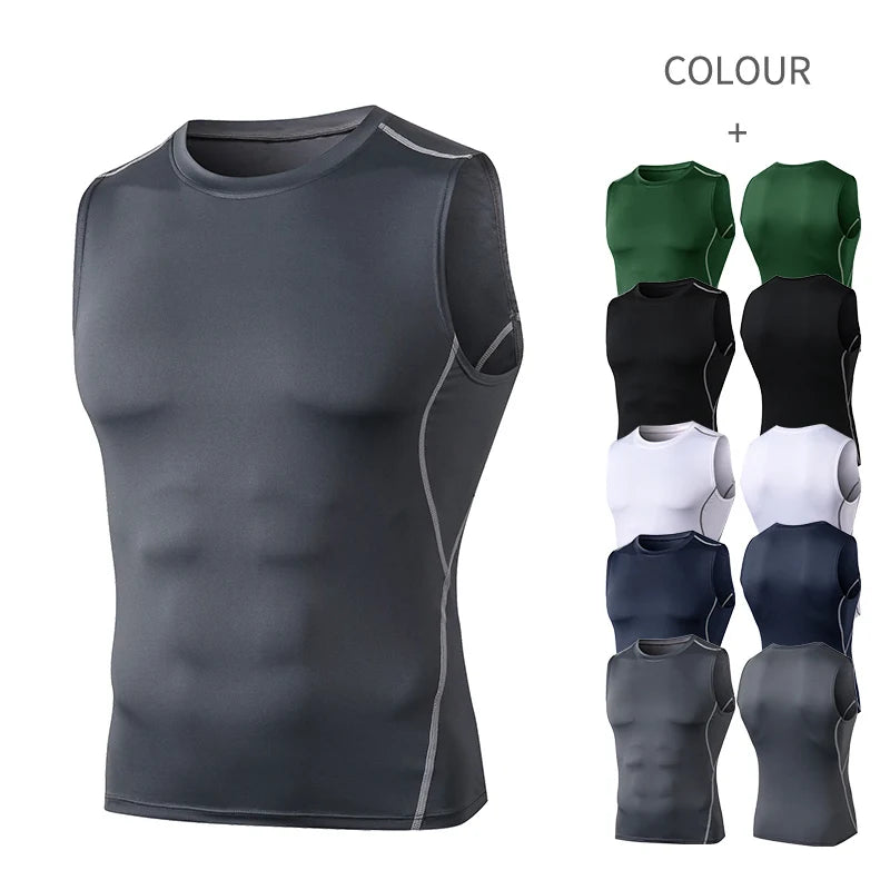 Men's Quick Dry Running T-Shirts Compression Sleeveless Tank Top