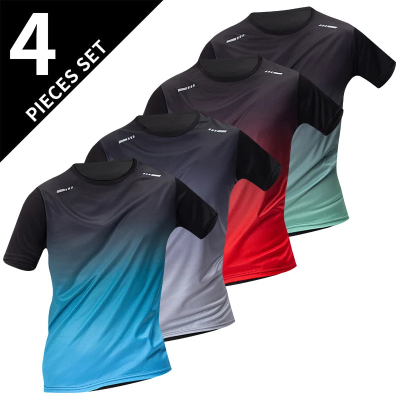 Men’s Gradually Color Fast-Drying Short-Sleeved Sports Suit