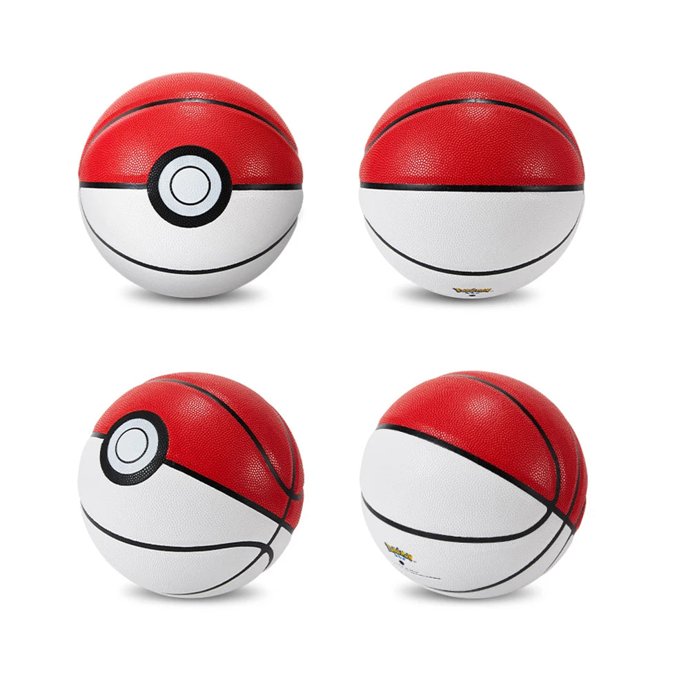 High Quality White & Red PU Leather Basketball