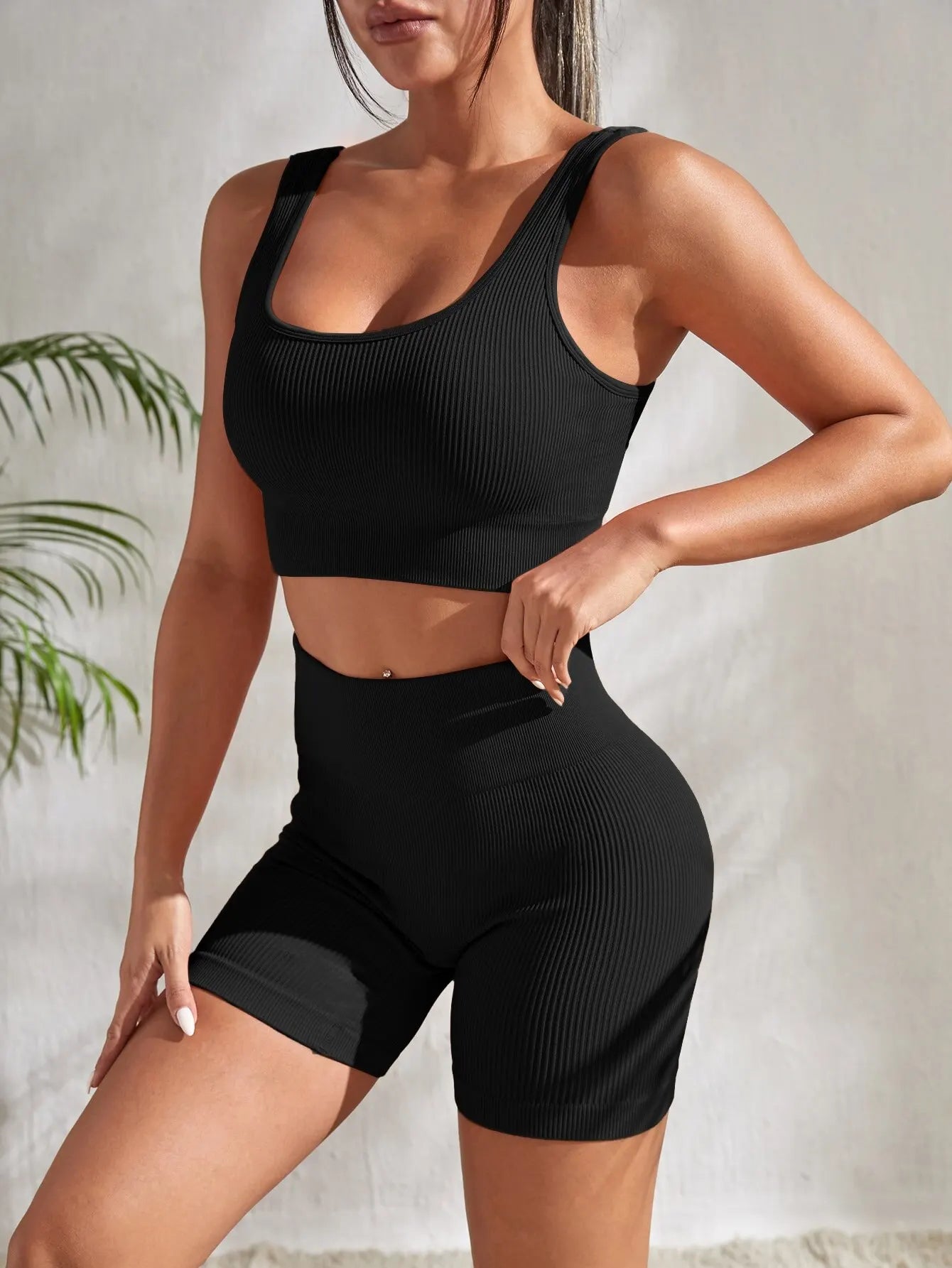 Women's Seamless Ribbed Yoga Set