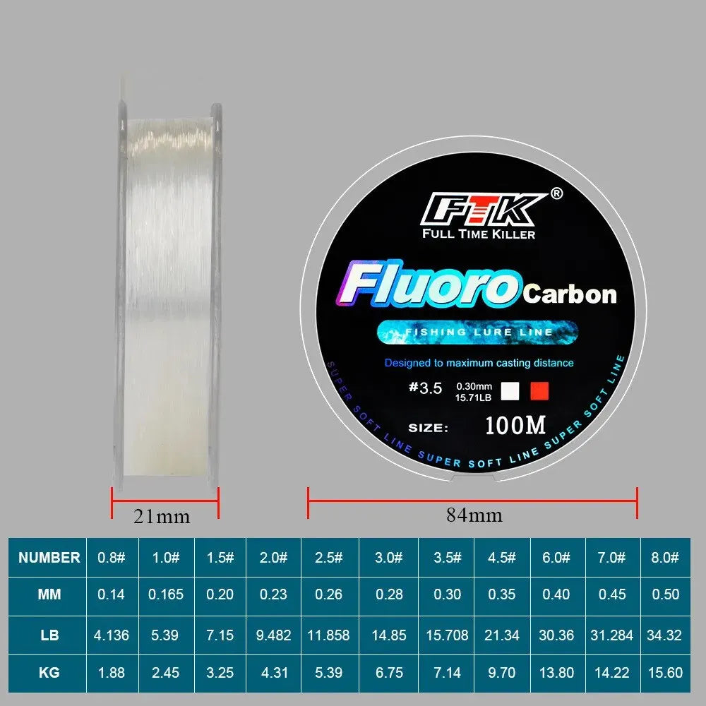 100m Fluorocarbon Bait Fishing Line