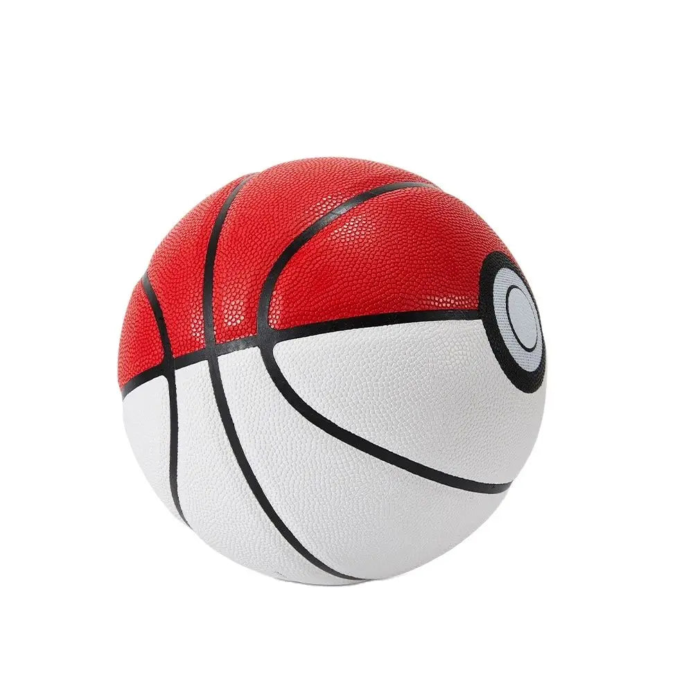 High Quality White & Red PU Leather Basketball