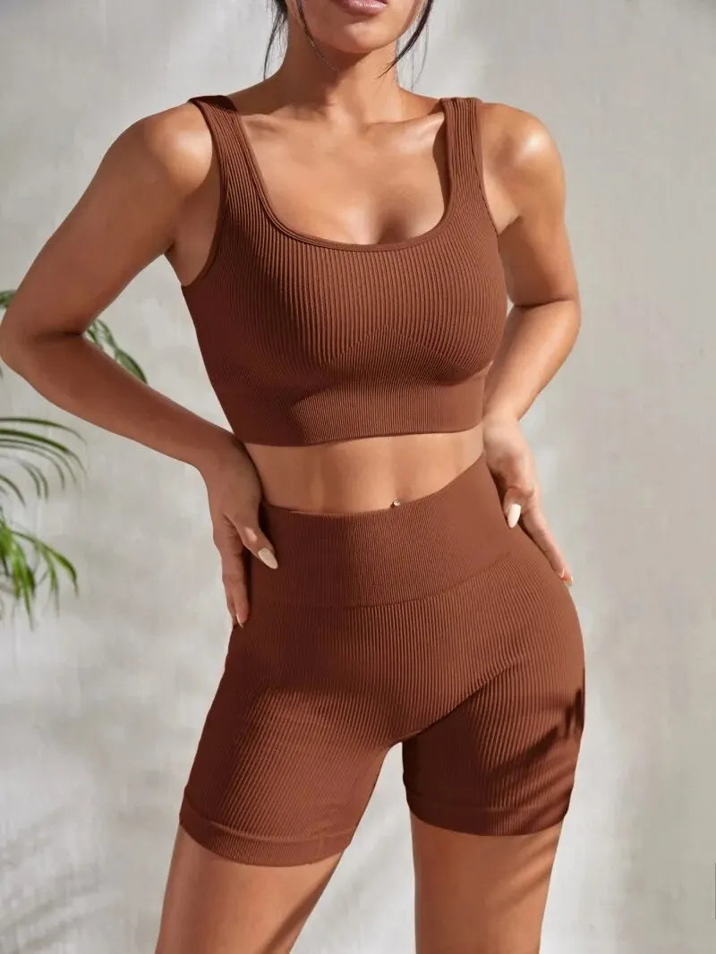 Women's Seamless Ribbed Yoga Set