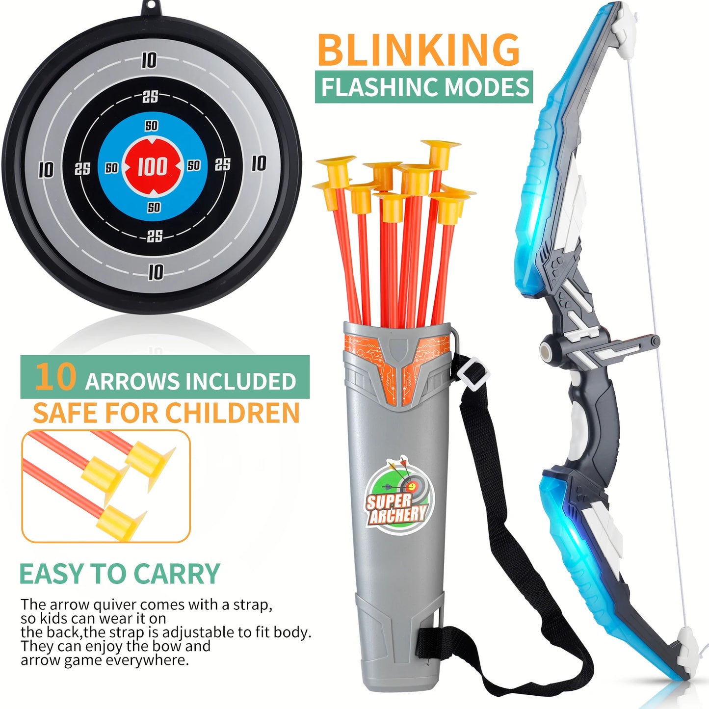 Kids LED Archery Toy Set