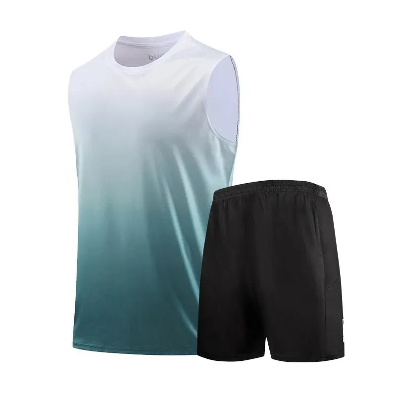 Men's Ice Silk Fitness Sportswear Set