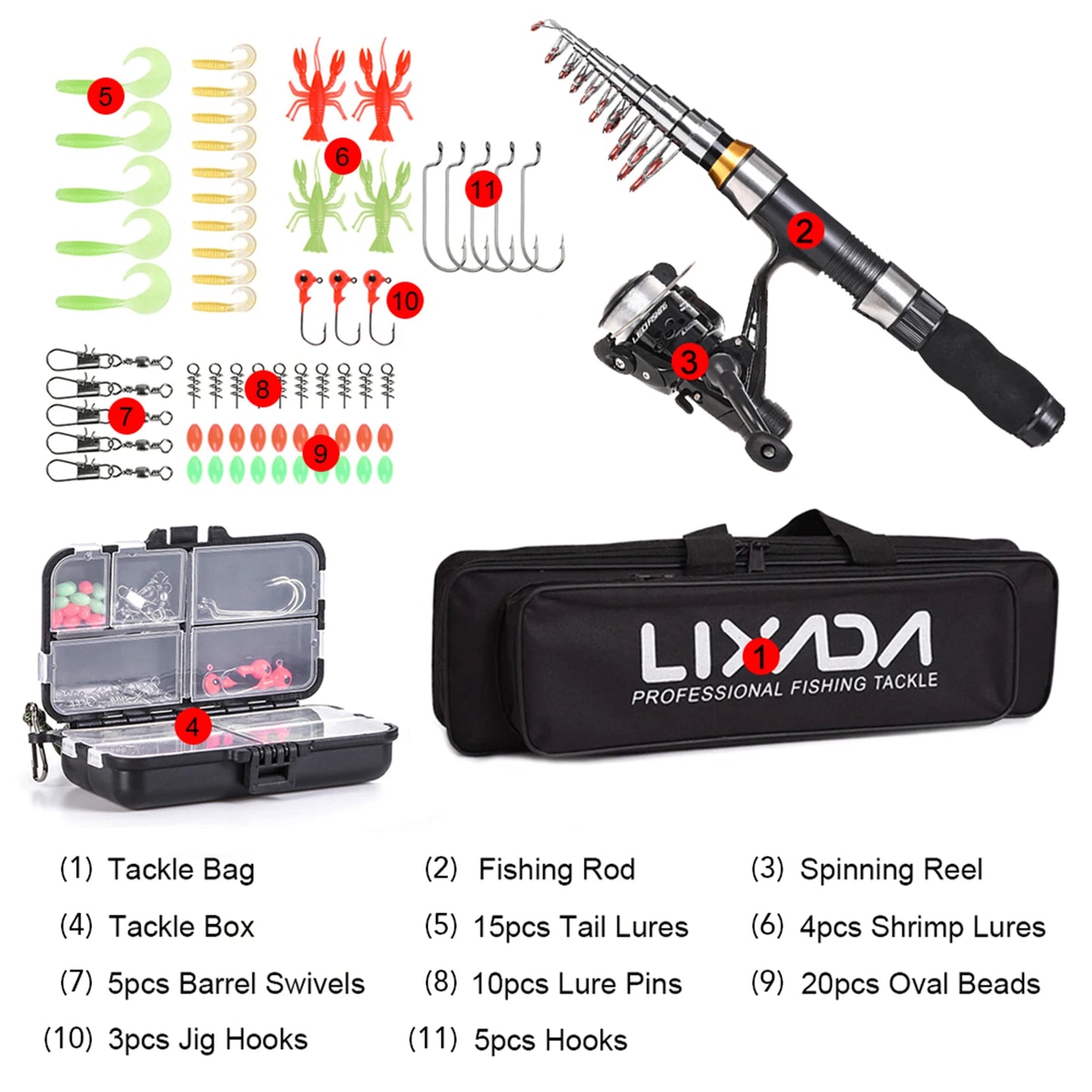 Telescopic Fishing Rod Reel Combo Full Kit