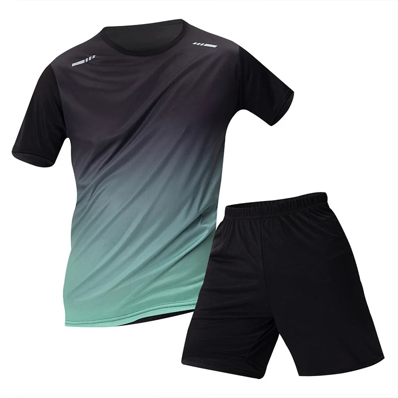 Men’s Gradually Color Fast-Drying Short-Sleeved Sports Suit