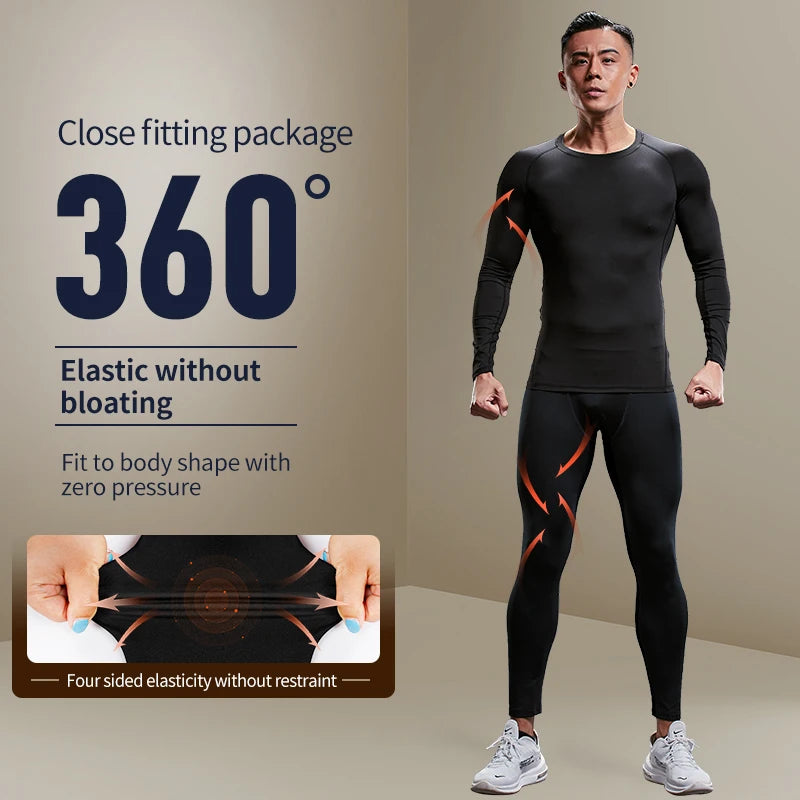 Men's Warm Fleece-Lined Compression Leggings