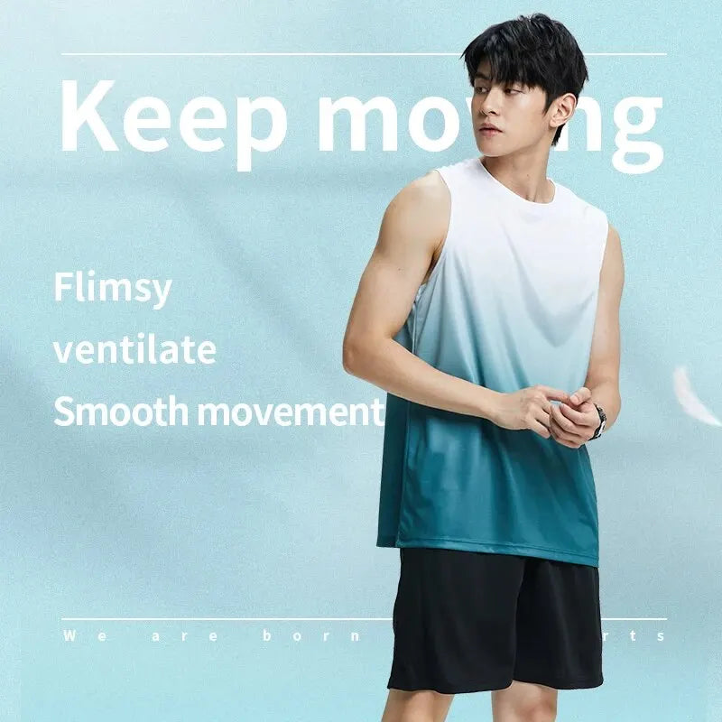 Men's Ice Silk Fitness Sportswear Set