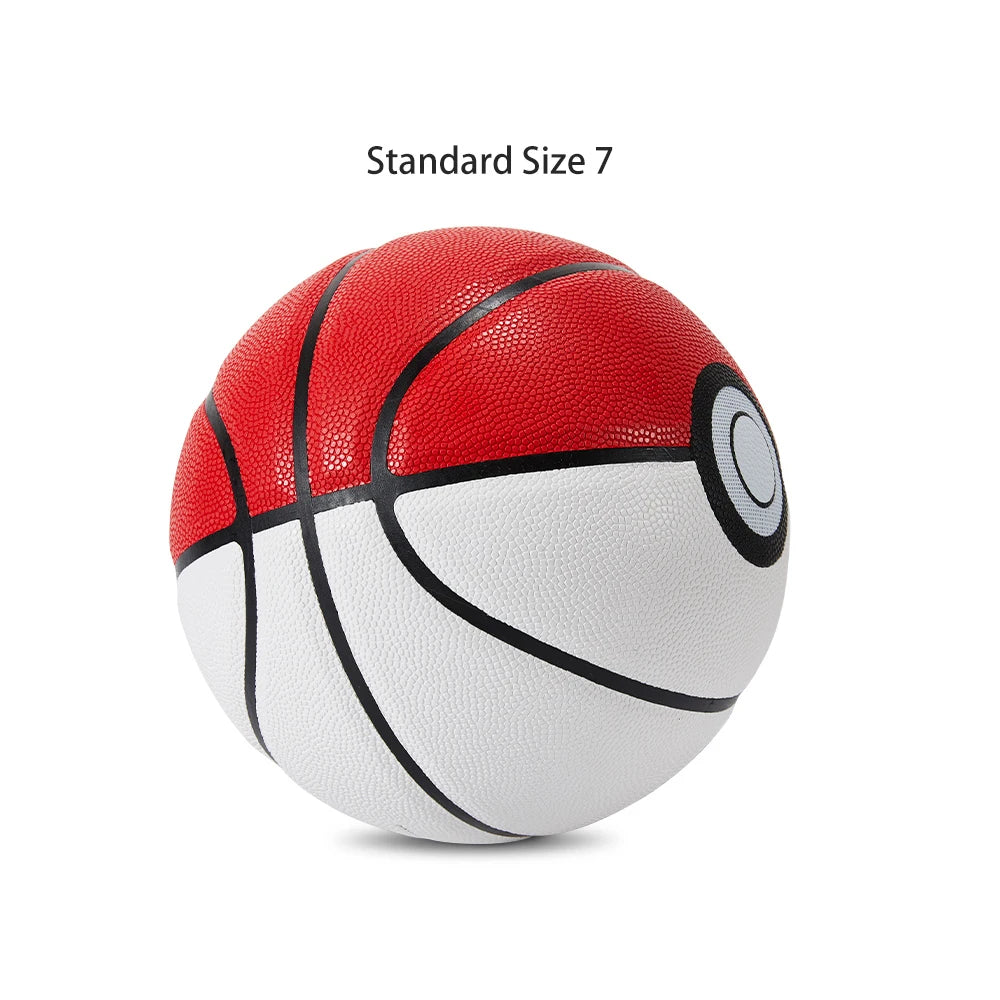 High Quality White & Red PU Leather Basketball
