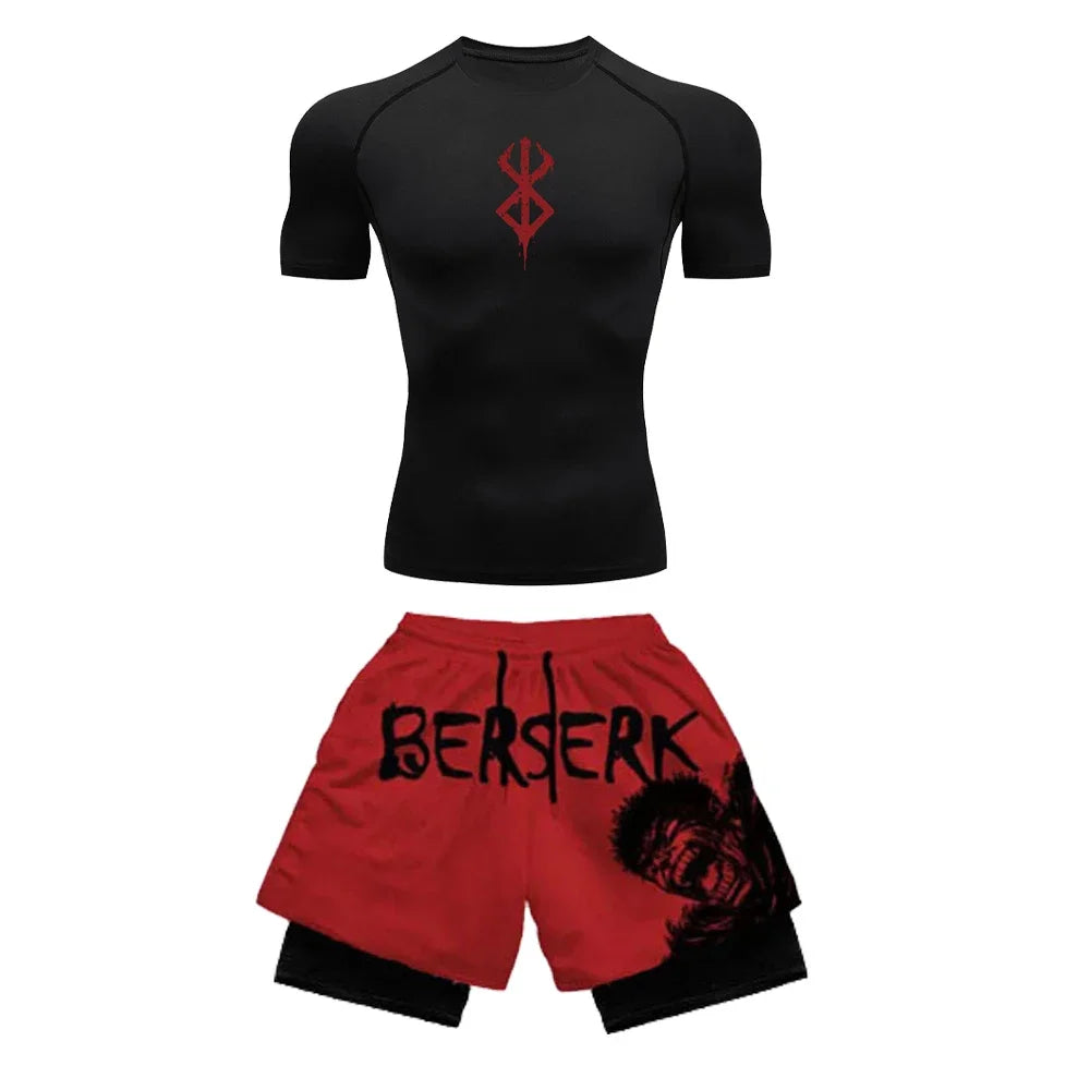 Anime 3D Printed Men's Compression Set