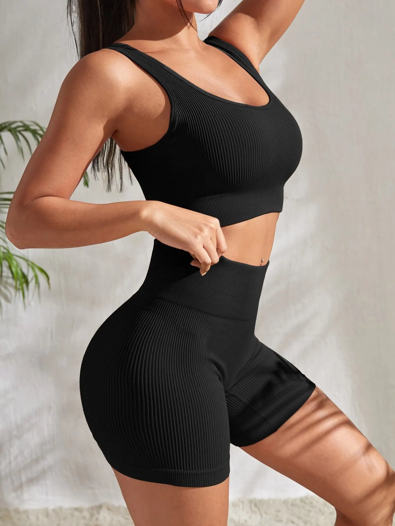 Women's Seamless Ribbed Yoga Set