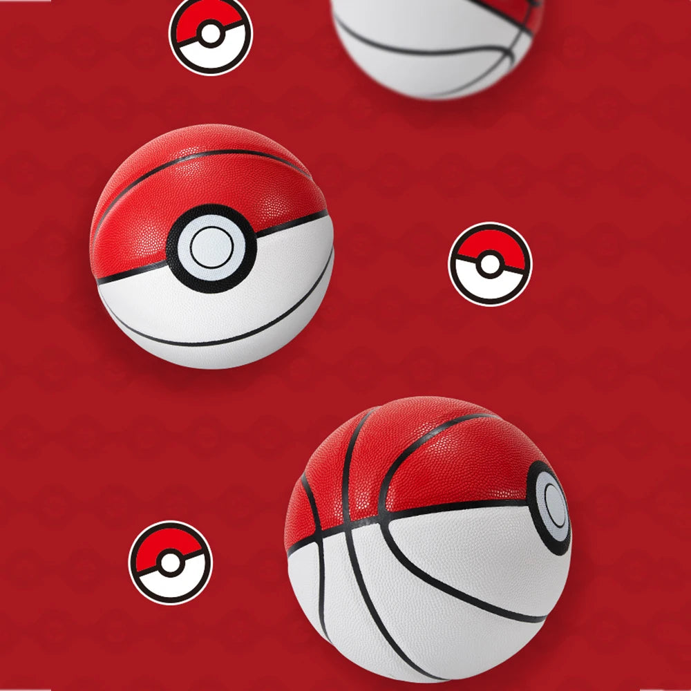 High Quality White & Red PU Leather Basketball