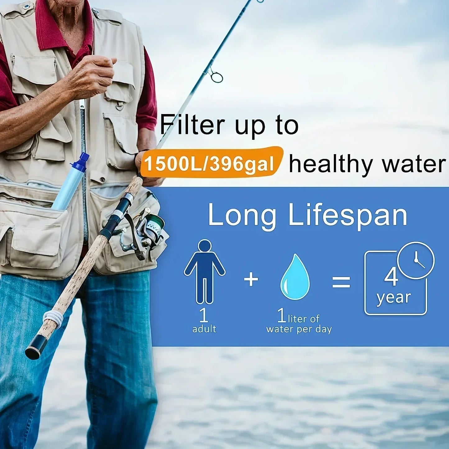 10,000 Gallon Water Purifier Survival Straw