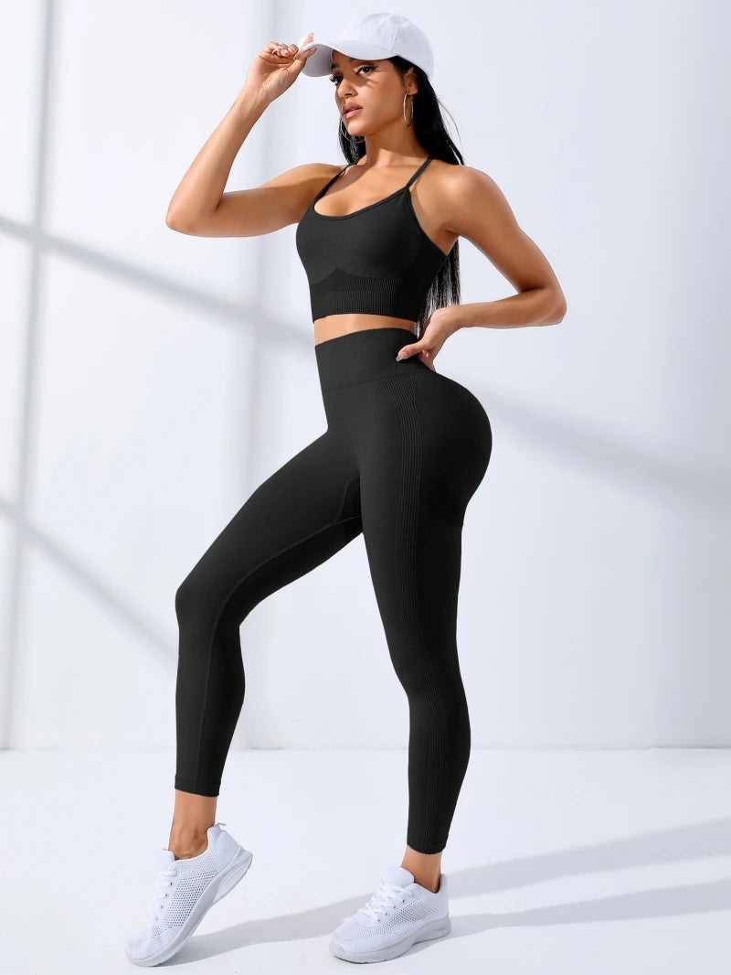 Women’s Yoga Set - 2Pcs Seamless Workout Outfits