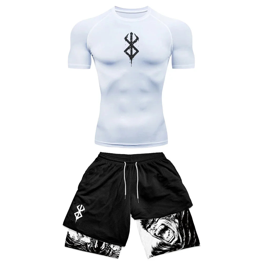 Anime 3D Printed Men's Compression Set
