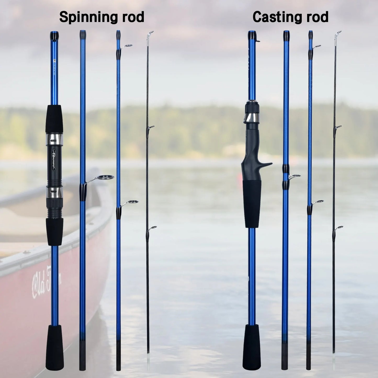 Baitcasting & Spinning Travel Carbon Fishing Rod