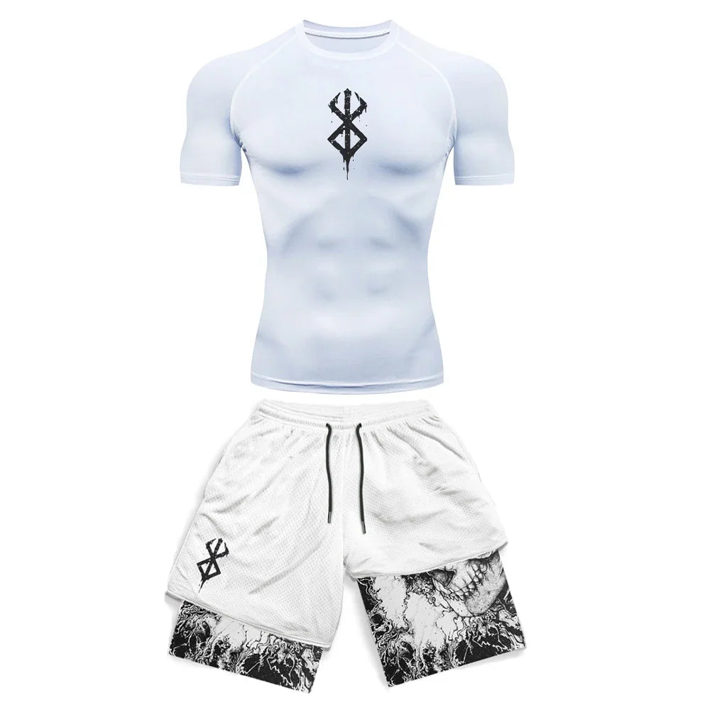 Anime 3D Printed Men's Compression Set
