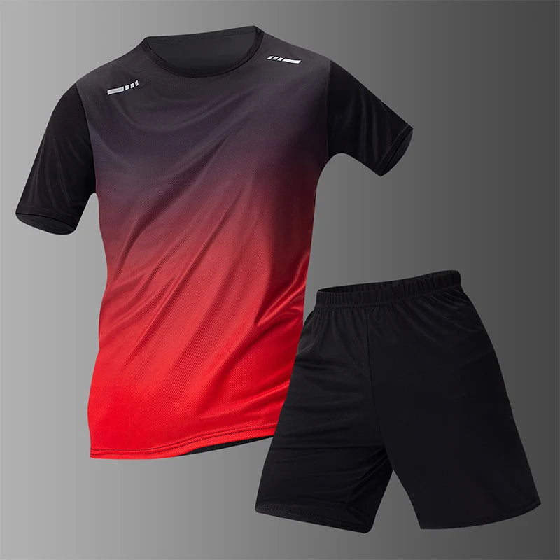 Men’s Gradually Color Fast-Drying Short-Sleeved Sports Suit