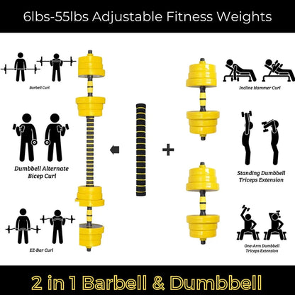 44LB Adjustable Dumbbell Barbell Weight