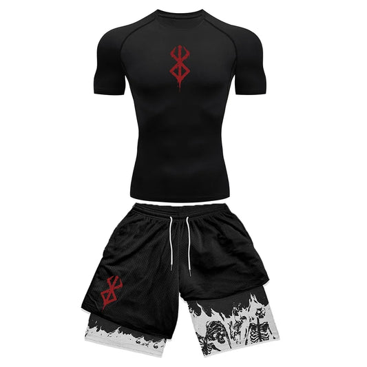 Anime 3D Printed Men's Compression Set 