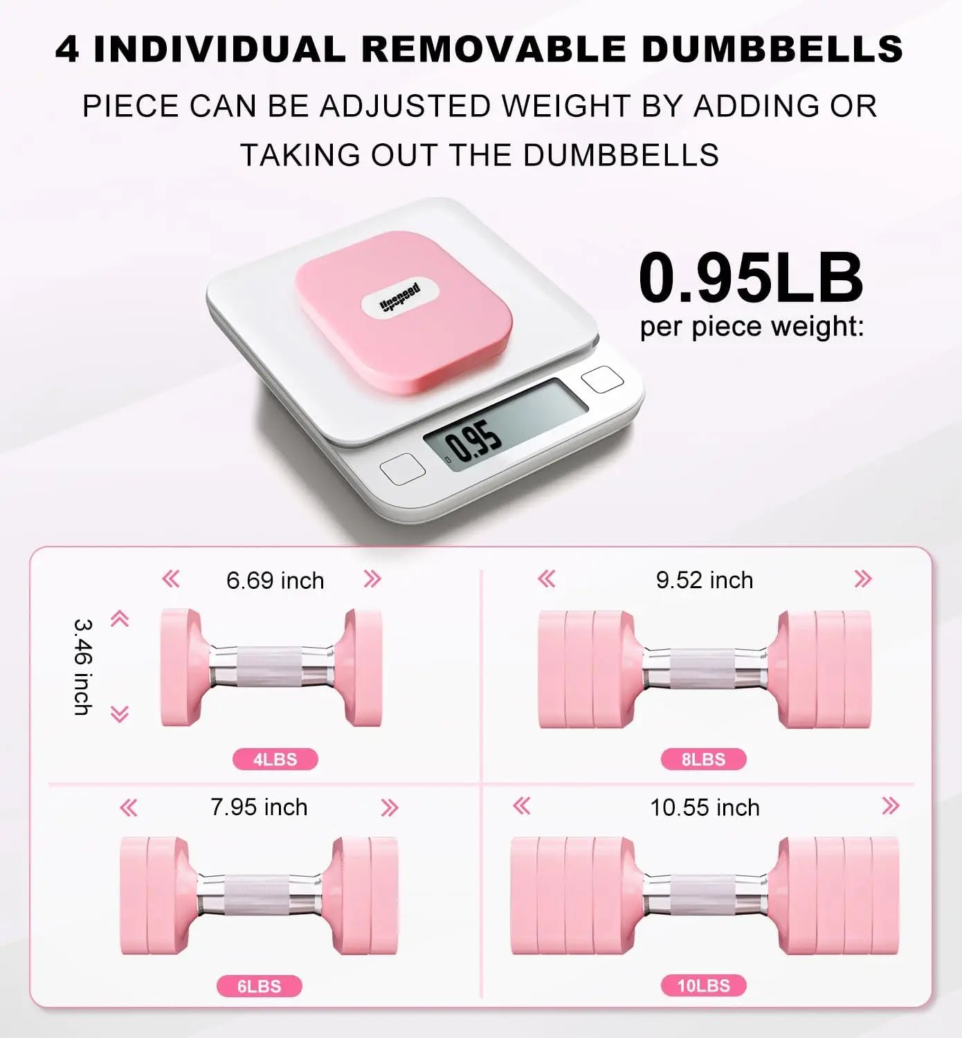 4 in 1 Free Weights Dumbbells Set