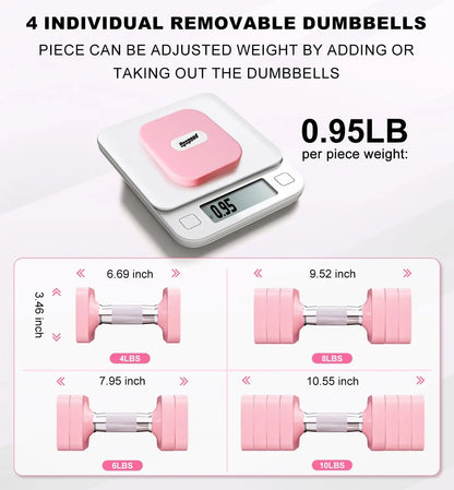 4 in 1 Free Weights Dumbbells Set