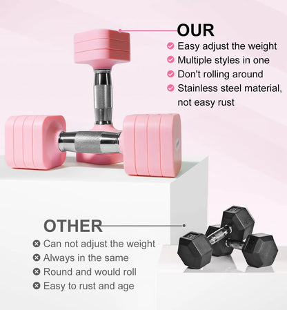 4 in 1 Free Weights Dumbbells Set