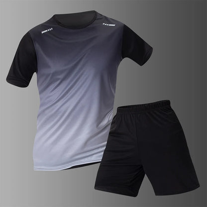 Men’s Gradually Color Fast-Drying Short-Sleeved Sports Suit