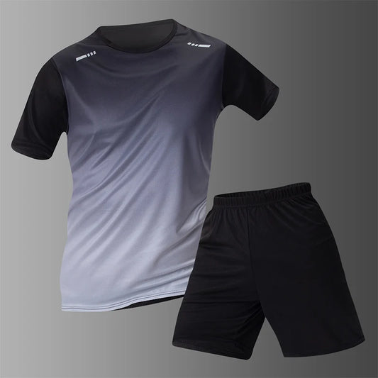 Men’s Gradually Color Fast-Drying Short-Sleeved Sports Suit