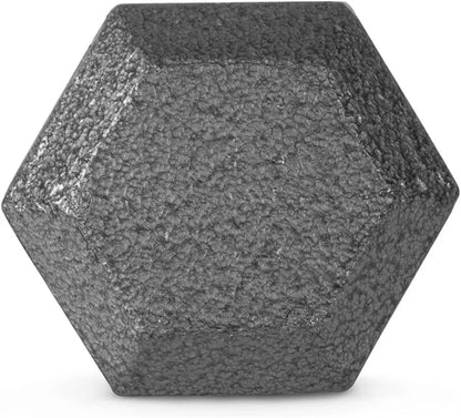 Cast Iron Solid Hexagon Gray/Black Dumbbells